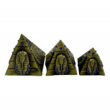 Set piramide cu inscriptii egiptene - alama, Stonemania Bijou