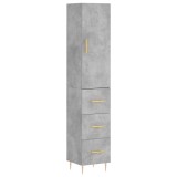 Cumpara ieftin Dulap inalt, gri beton, 34,5x34x180 cm, lemn prelucrat