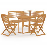 Set mobilier bistro, 4 piese, lemn masiv de acacia