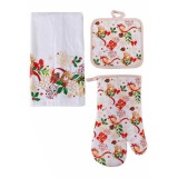 Set textile bucatarie Craciun UK 38x64 cm, 17x30 cm, 18x18 cm