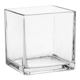 Vază Decorativă, Model Transparent, Dimensiune 8x8x8cm, Material Sticlă, Oem