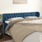VidaXL Tăblie pat cu aripioare albastru &icirc;nchis 183x23x78/88 cm catifea