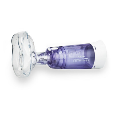 Camera de inhalare Optichamber Diamond Respironics Philips, 140 ml, 14.2 cm, avertizare sonora, adaptor silicon, 1-5 ani foto