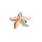 Inel fantezie, Stea de mare, Multicolor, Marimea Universal, BR82
