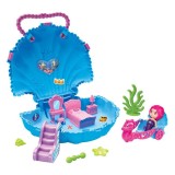 Set Gentuta in forma de scoica cu sirena si accesorii, 15 piese, 22x6x21 cm, 3 ani +, Oem