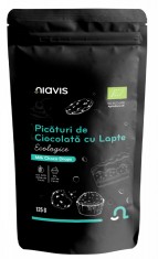 Picaturi de ciocolata cu lapte ecologice, 125g, Niavis