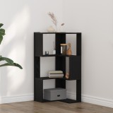 vidaXL Bibliotecă de colț 3 niveluri, stejar negru, 50x50x102 cm, lemn