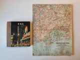 Lot vintage: harta Greater New York / Tourist Manhattan, National Geographic Magazine 1964 + carte fotografii USA, Halwag AG Bern, 1960 + BONUS 10 cp