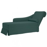 vidaXL Sezlong cu suport și cotieră dreaptă catifea verde &icirc;nchis