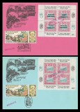 1999 Romania - Set 2 plicuri mari 75 ani Hohe Rinne, blocuri vignete dt + ndt