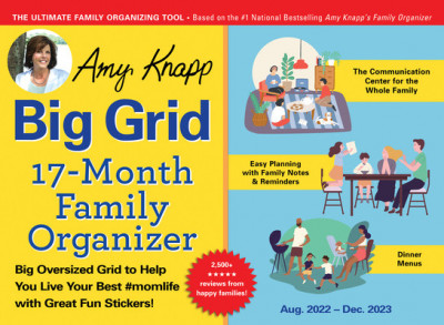 2023 Amy Knapp&amp;#039;s Big Grid Family Organizer Wall Calendar: August 2022-December 2023 foto