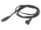 Cablu Alimentare 2x18AWG IEC C7 - NEMA 1-15, 2.4m Negru