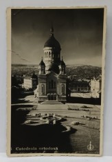 CLUJ , CATEDRALA ORTODOXA , FOTOGRAFIE FORMAT CARTE POSTALA , 1940