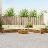 vidaXL Set de canapele de exterior cu pernă 8 pcs Natural și Crem 3373145
