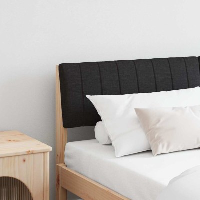 vidaXL Tăblie tapițată Negru 140 cm Lemn de pin masiv 879231 foto