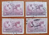 COLONII-BRITAN.-AUSTRALIA-1934=''POSTA -AERO''-lot 4val--STAMPILATE-Vezi-Scan