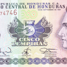 Bancnota Honduras 5 Lempiras 1997 - P81b UNC