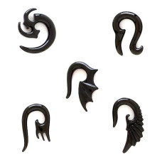 Expander ureche, motiv tribal - Lățime: 6 mm , Simbol: C&acirc;rlig răsucit