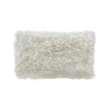 Perna decorativa, 50x30 cm, Model imitatie Blana, Alb, Poliester, ATU-0808849, Oem