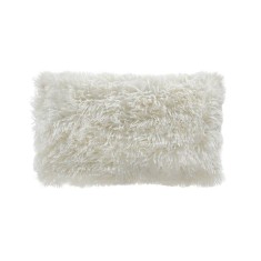 Perna decorativa, 50x30 cm, Model imitatie Blana, Alb, Poliester, ATU-0808849 foto