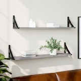 VidaXL Rafturi de perete, 2 buc., gri sonoma, 80x15x15,5 cm, lemn