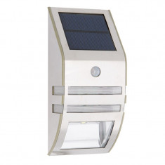 Lampa solara cu senzor, LED, 17 cm, montare perete, Argintiu foto