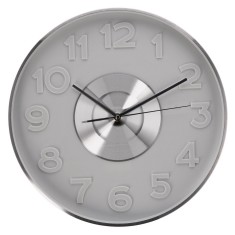 Ceas perete aluminiu argintiu gri 40 cm