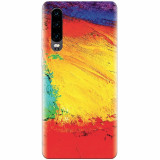 Husa silicon pentru Huawei P30, Colorful Dry Paint Strokes Texture
