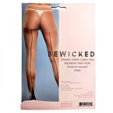 Ciorapi Bej cu dunga neagra, BE WICKED Ring My Line Pantyhose