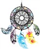 Sticker decorativ Mandala cu pene, 80 cm , 1081STK, natura si peisaje