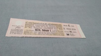 CUPOANE /BON DE TREZORERIE CU REDUCERE 1924 UNGARIA foto