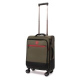 Troler Ella Icon Shadow cu 4 roti duble, Textil, 55x36x21 cm, Kaki