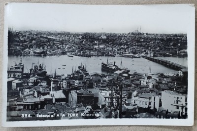 ISTANBUL , PODUL ATATURK , CARTE POSTALA ILUSTRATA , 1938 foto