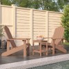 Scaune de grădină Adirondack cu masă, maro, HDPE