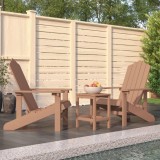 VidaXL Scaune de grădină Adirondack cu masă, maro, HDPE