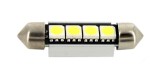 Led bec T10x41 4x5050 alb rece CanBus vrac