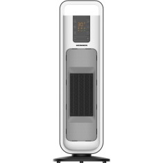 Radiator ceramic Heinner HCH-L2000WH, 1300/2000W, Functie oscilare, Afisaj LED, Telecomanda, Alb/Negru