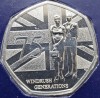 50 Pence 2023 Marea Britanie Windrush Generation BU Coincard - Moneda Jubileu