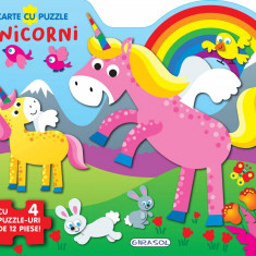 Carte cu puzzle - Unicorni PlayLearn Toys