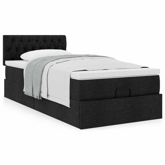 Gossi cadru de pat otoman cu saltea tesatura neagra 100x200cm