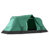 Outsunny Cort de Camping pentru 4 Persoane Impermeabil cu Protecție UV, Ferestre și St&acirc;lpi, 4.55x2.3x1.8 m, Verde | Aosom Romania