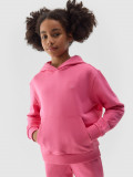 Cumpara ieftin Hanorac de trening fără fermoar cu glugă pentru fete - roz, 4F Sportswear