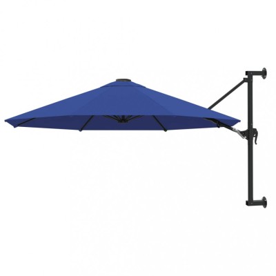 vidaXL Umbrelă de soare de perete cu st&amp;acirc;lp metalic, albastru, 300 cm 47301 foto
