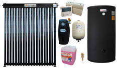 Pachet sistem solar presurizat, panou Fornello 20 Tuburi Heat Pipe, Boiler cu 2 serpentine FIAMA WPC HT 160 LT 2S, controller, vas expansiune, grup po foto