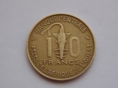 10 FRANCS 1971 STATELE AFRICANE DE VEST foto