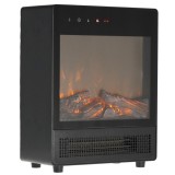 Semineu electric cu efect de flacara, 2000W, 2 trepte, termostat, 29x16x39 cm, negru Household NewTrend