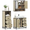 VidaXL Set mobilier de baie, 3 piese, stejar sonoma, lemn prelucrat 3301046
