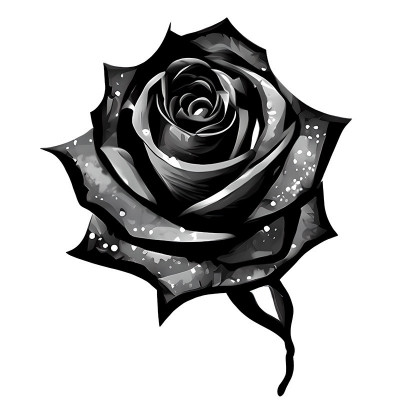 Sticker decorativ, Trandafir, Negru, 72 cm, 8224ST foto