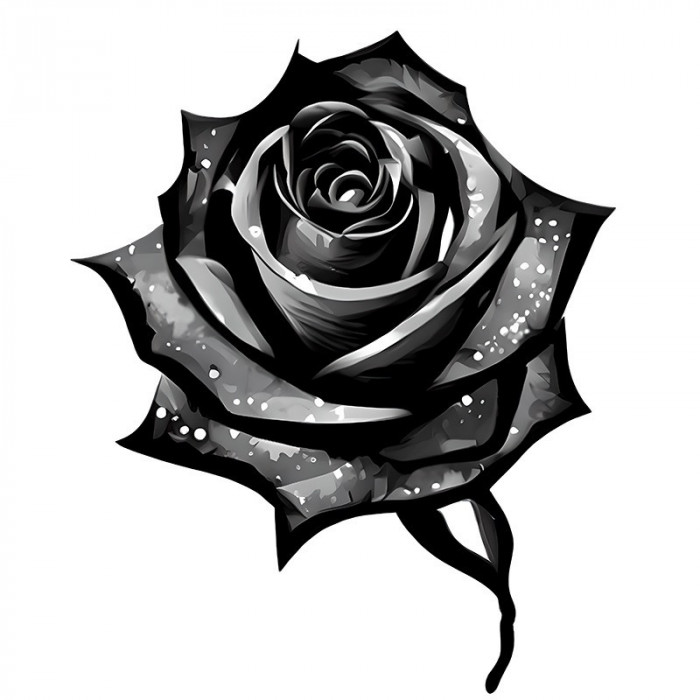 Sticker decorativ, Trandafir, Negru, 72 cm, 8224ST