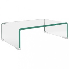 Stativ TV/monitor, sticla transparenta, 40x25x11 cm